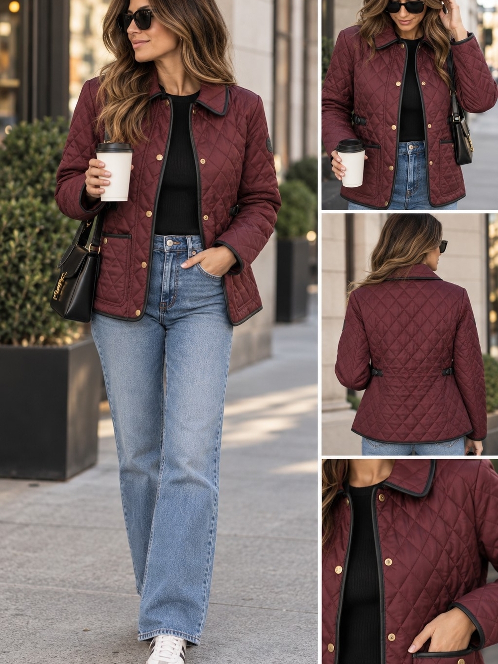 Lauren Ralph Lauren Quilted Burgundy Jacket